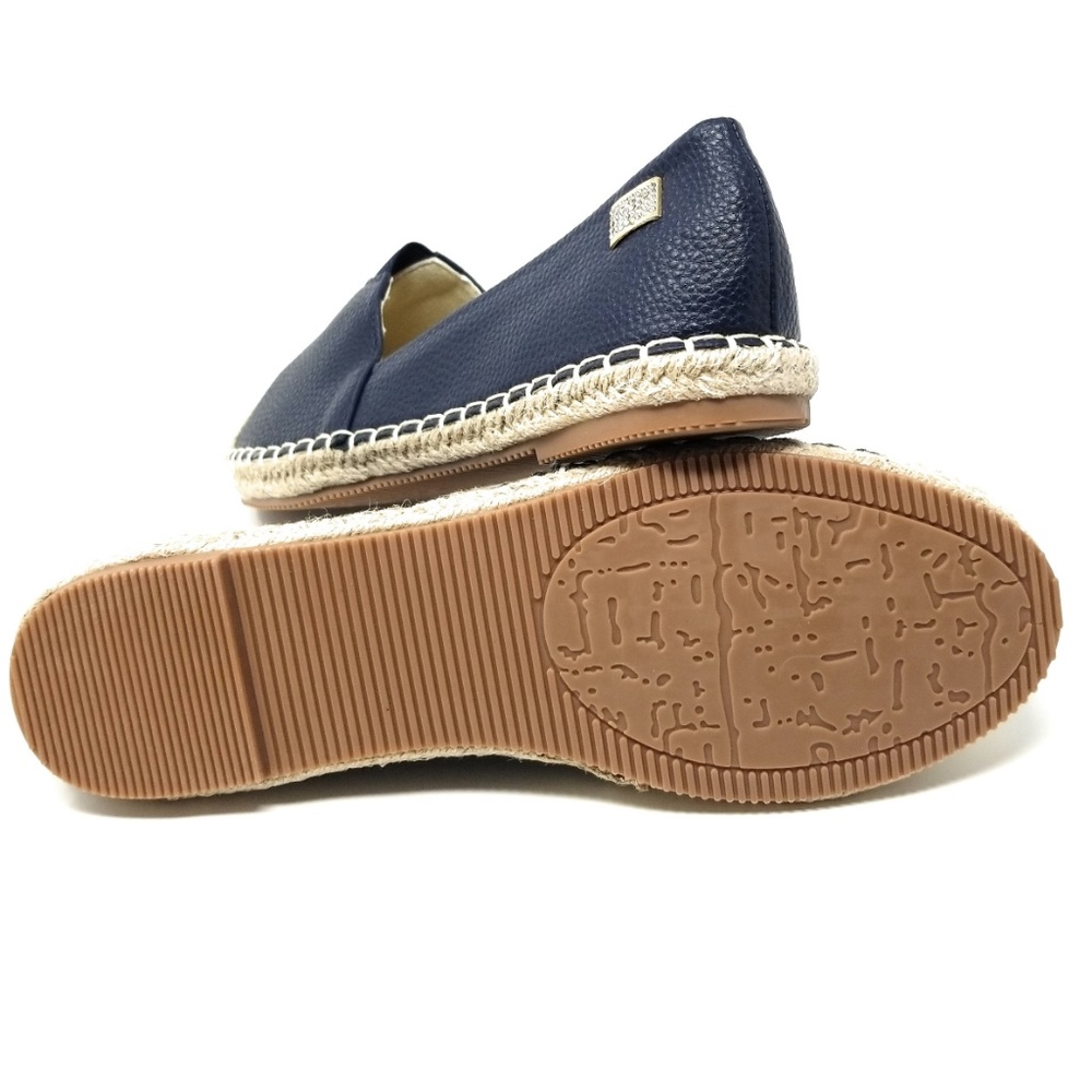 Women's Flat Loafer Espadrilles, E-2815, Navy - Picture 4 of 5